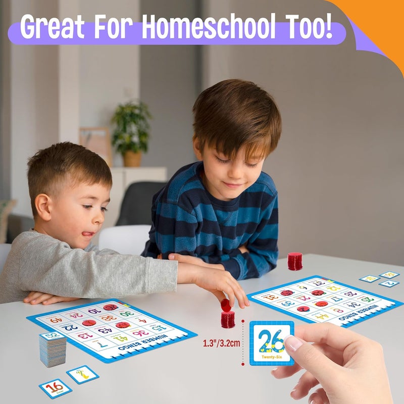 SpriteGru Family Bingo Game, Alphabet Animal Sight Word and Number Bingo Board Game, Counting and Matching Skills Classic Educational Game for Kindergarten and Preschool Kids, Perfect for Home and Classroom - Image 4